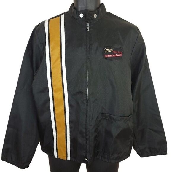 Miller High Life Racing Jacket Vintage 70s KG Raceway Eagle River Wisconsin - Picture 1 of 8